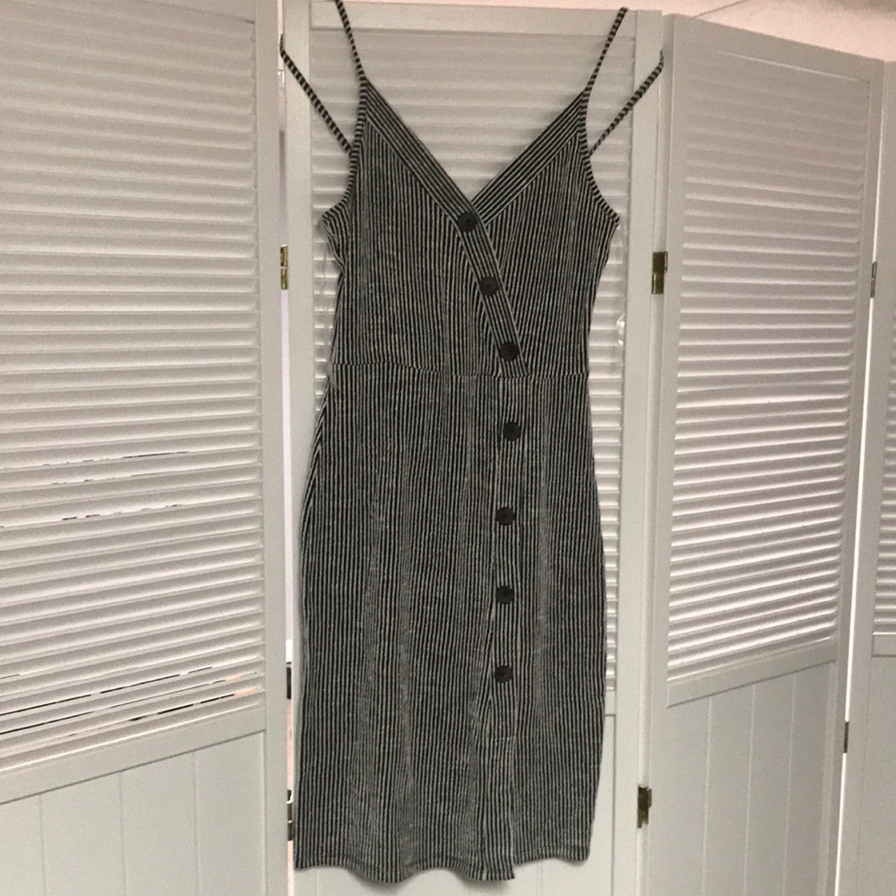 Black, white fitted dress